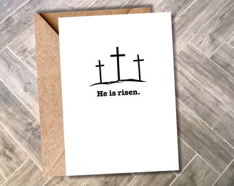 He is Risen Christian Easter Resurrection Print at Home Card