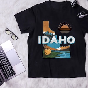 Retro Travel Idaho State Map PNG: Vector Files