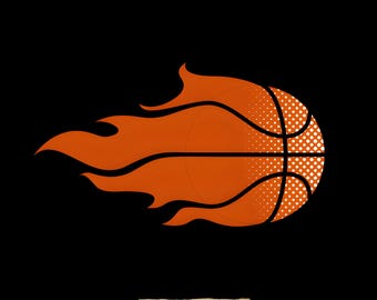 Flaming Basketball PNG: Fireball Clipart for Sublimation (Digital Download)