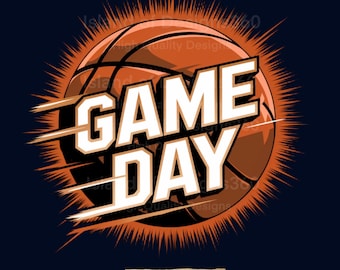 Game Day Basketball PNG: Sports Shirt Sublimation Design (Digital Download)