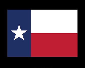 May include: A blue, white, and red flag with a single white star in the blue upper left corner. The flag is commonly known as the Texas flag.