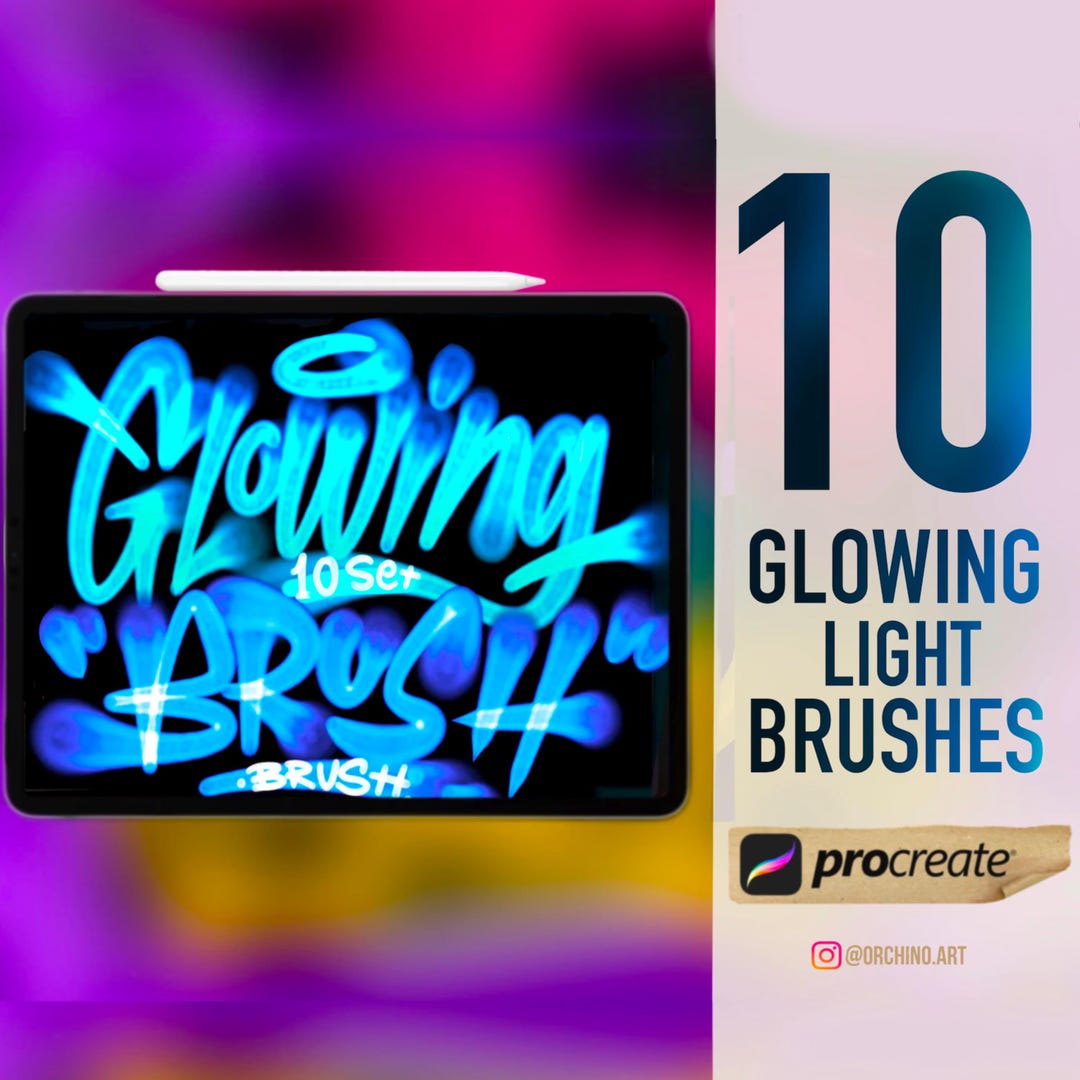 Glowing Light Brushes for Procreate - Etsy