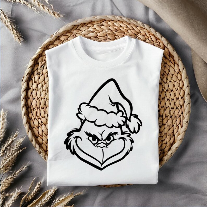 Grinch Face SVG PNG | Christmas Santa Hat Clipart | Funny Holiday ...
