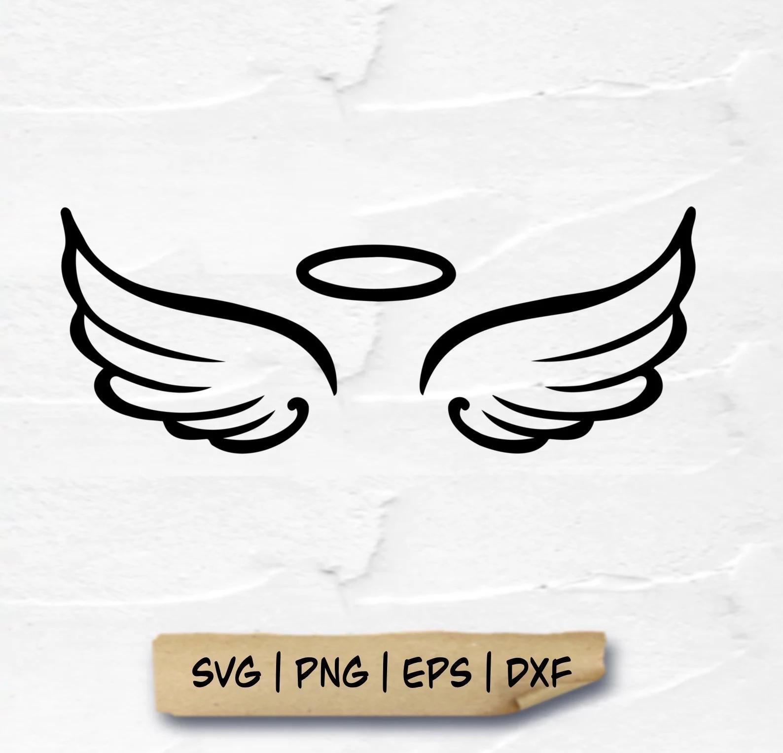 Alas de ángel Descarga instantánea SVG, PNG, EPS, Dxf, Descarga digital
