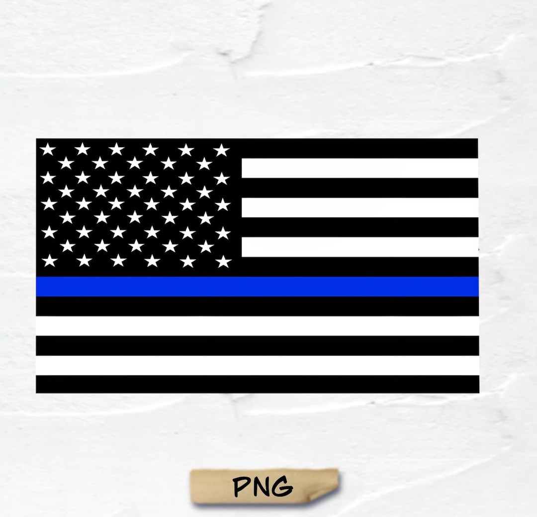 American Flag With Police Support Symbol، Thin Blue Line Flag, Blue ...
