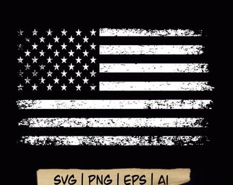 Distressed American Flag SVG, PNG: Patriotic Clipart (Digital Download)