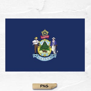 Maine State Flag PNG: US State Vector (Digital Download)
