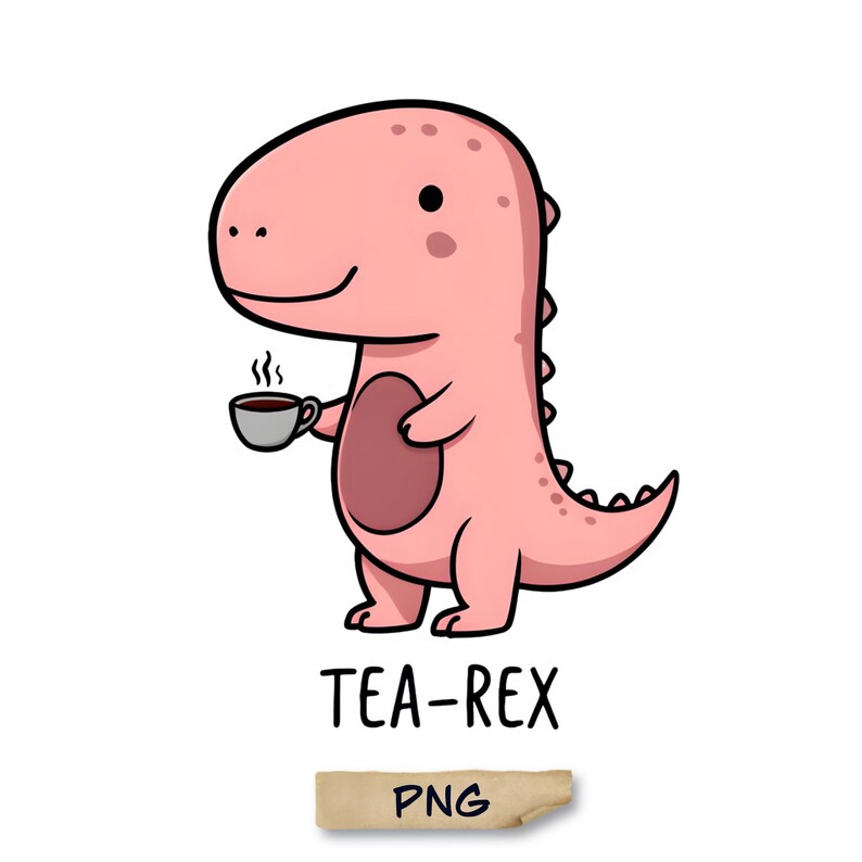 Pink Dinosaur Tea-rex, Tea Rex PNG, Cute Dinosaur Clipart, Dinosaur ...