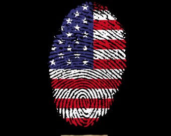 USA Flag Fingerprint: Patriotic PNG File (Digital Download)