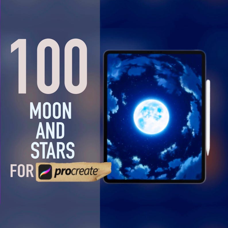 100 Moon and Stars Stamps Brush for Procreate - Etsy