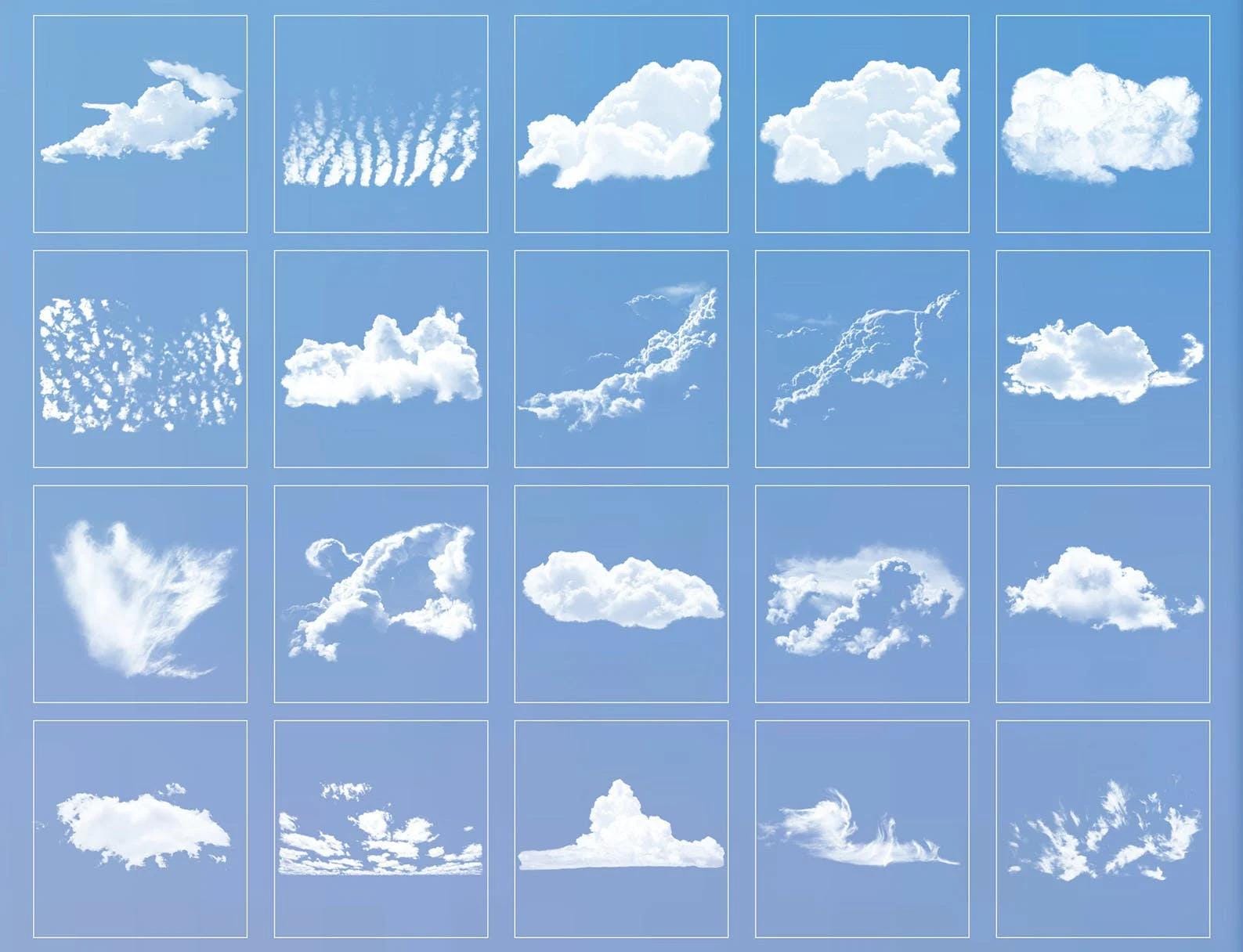 Clouds Procreate Brushes, Stamp Cloud Brushes for Procreate, 20 ...