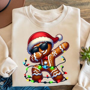 Dabbing Christmas Gingerbread man PNG, Dabbing Cookie png, Gingerbread With Santa Hat PNG, Gingerbread Man Holiday png, Gingerbread clipart