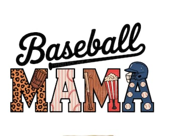 Baseball Mama PNG | Baseball Mom Shirt Design | Sports Mom Sublimation | Retro Baseball PNG | Leopard Print Baseball Graphic