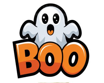 BOO Ghost PNG | Cute Halloween Clipart | Spooky Ghost Digital Download | Trick or Treat Design
