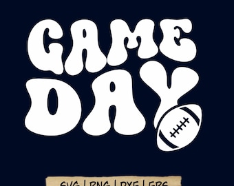 Retro Football SVG: Groovy Game Day Shirt Design (Digital Download)
