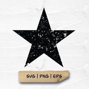 Distressed Star SVG: Vector Cut Files (PNG, EPS)