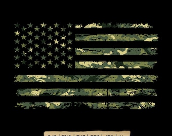 Amerikaanse vlag met camouflage, camouflage VS vlag SVG, camouflage SVG, VS vlag camouflage, VS camouflage SVG, camouflage SVG, legershirt, militair shirt