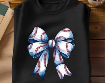 Watercolor Baseball Bow PNG: Sports Mom Clipart (Digital Download)