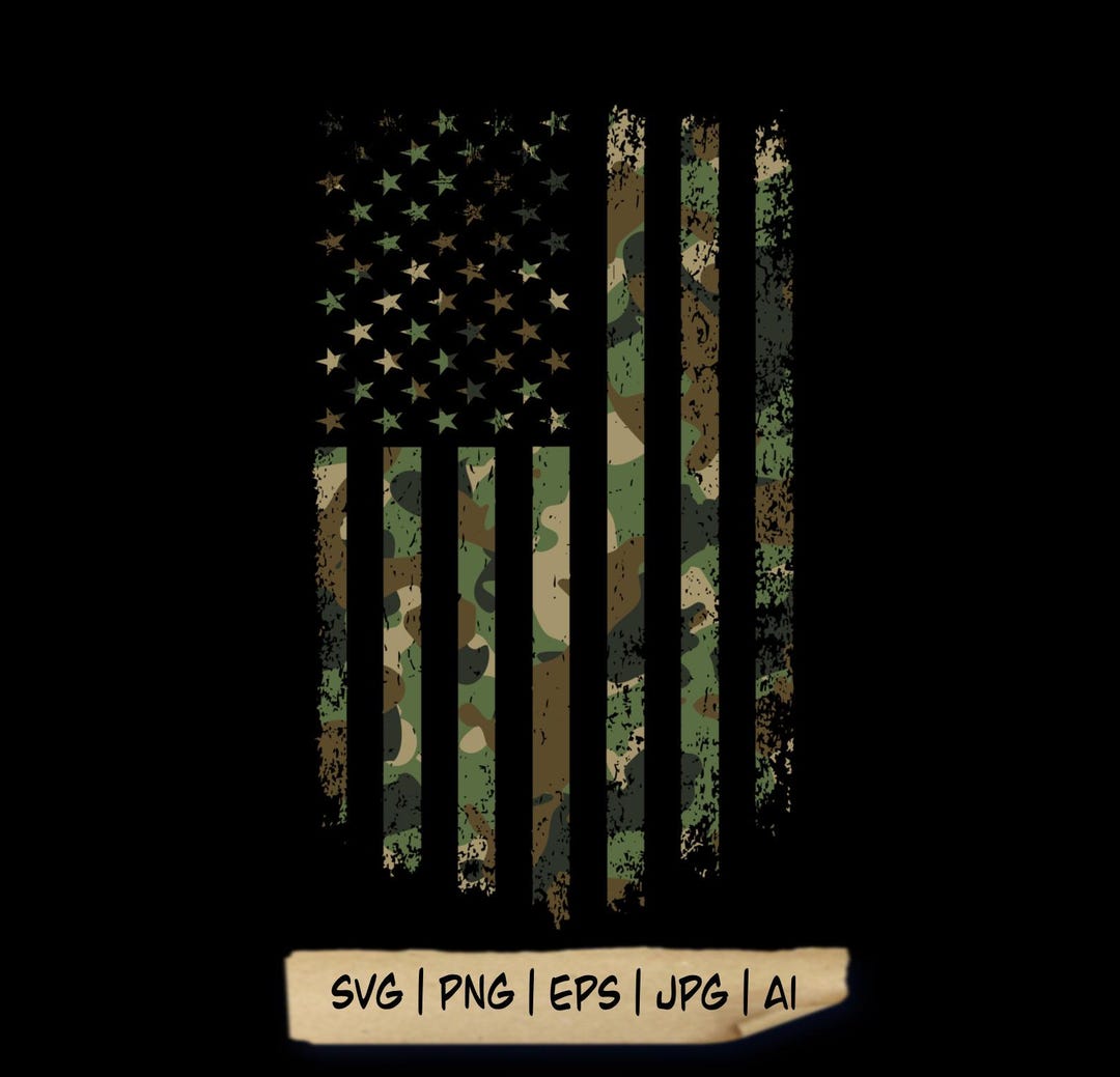 Camo American Flag SVG: Military USA Design (digital Files) - Etsy