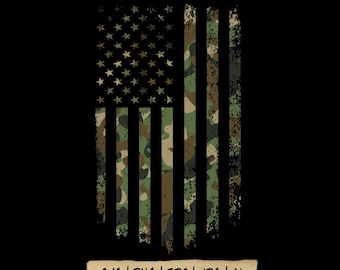 Camo American Flag SVG: Military USA Design (Digital Files)