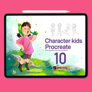 Kids Character Brushes für Procreate, 10 Charakter Kinderstempel Procreate