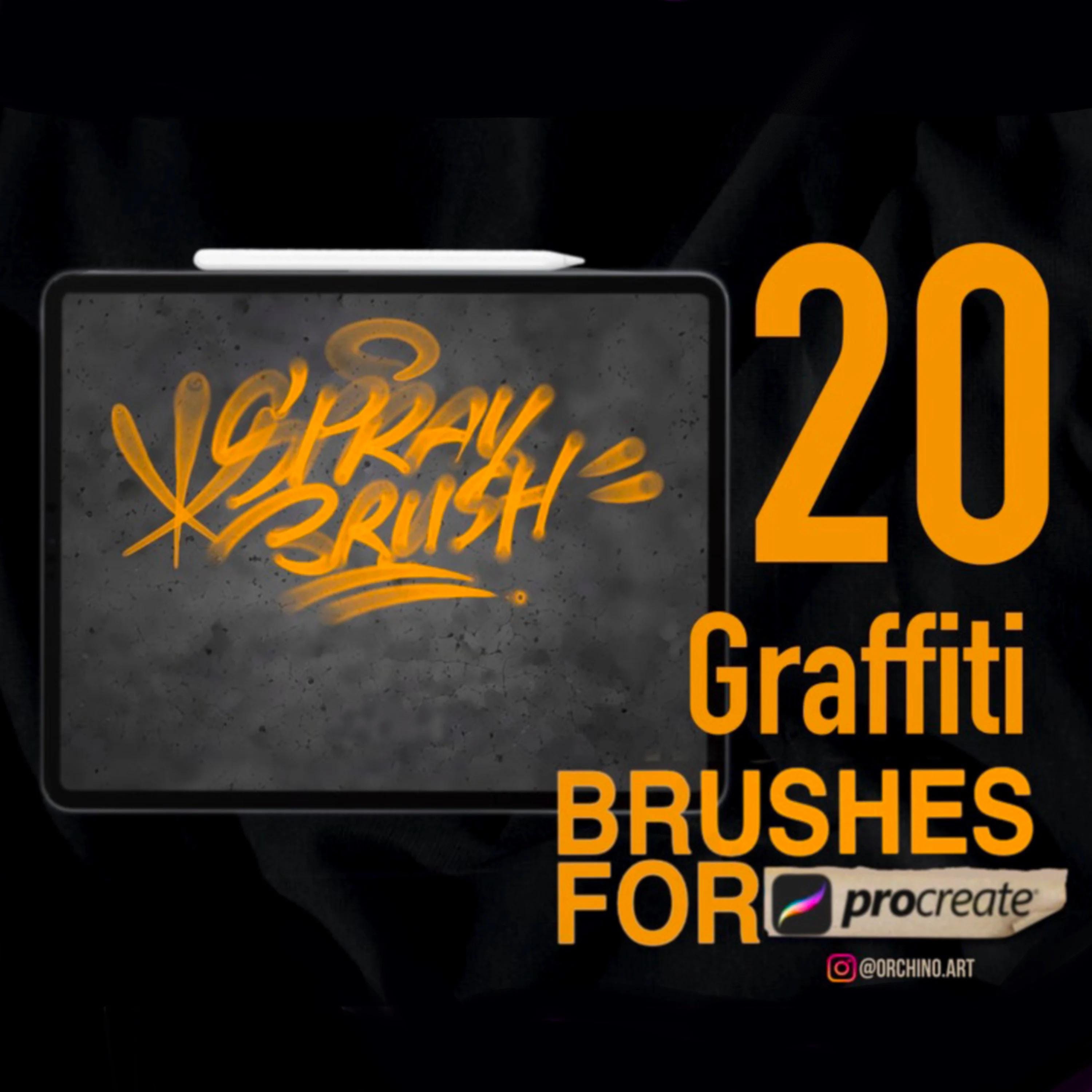 Pinceles de graffiti para Procreate – 20 pinceles de spray y lettering