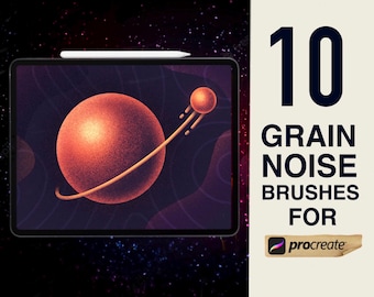 Pinceles de textura con ruido de grano para Procreate