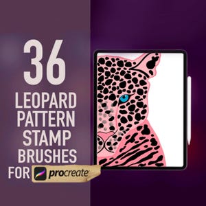 Leopard Print Pattern Brush Set: 36 Procreate Animal Stamps