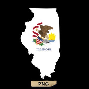 Mappa dell'Illinois PNG, bandiera dell'Illinois PNG, maglietta dell'Illinois, vettore dell'Illinois, design dello stato dell'Illinois PNG, contorno dell'Illinois PNG, alta qualità