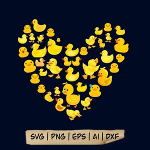 Rubber Duck Heart SVG: Funny Duck T-Shirt Design (Digital Download)