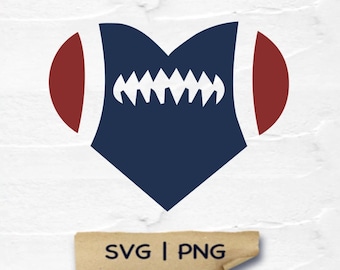 Coração de futebol SVG PNG: Clipart de amor do dia do jogo (download digital)