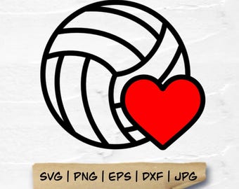 Volleyball Heart SVG: Sports Mom & Player Design (Digital Download)