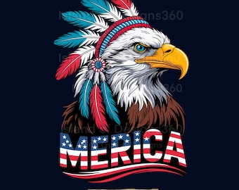 Patriotic Eagle PNG: American Flag, 4th of July Design (Digital Download)