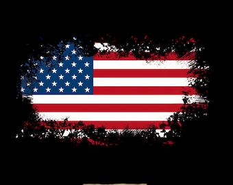 Distressed American Flag PNG: Grunge USA Design (Digital Download)