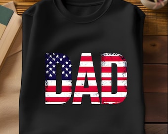 Patriotic Dad PNG: American Flag Design (Digital Download)