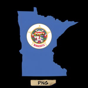 Minnesota State Map with Flag (PNG)