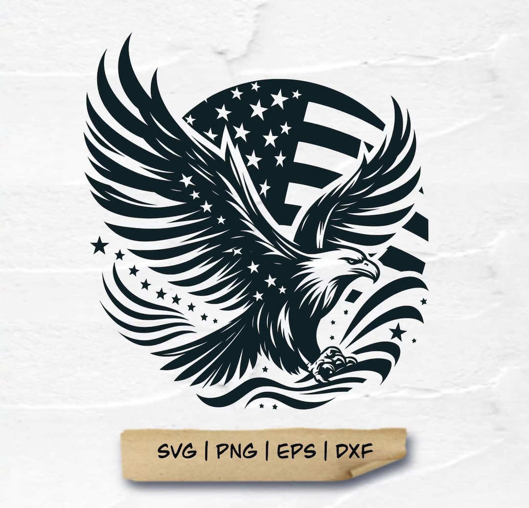 Eagle With American Flag SVG: Patriotic USA Design (digital Files) - Etsy