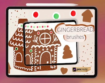 Sellos de casa de jengibre: Kit de pinceles para Procreate (Descarga digital)