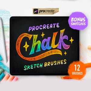 Procreate Chalk Sketch Brushes, 12er Pinsel-Set