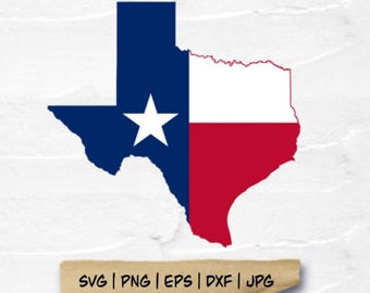 Texas Map Flag SVG: State Vector Cut Files (Digital Download)