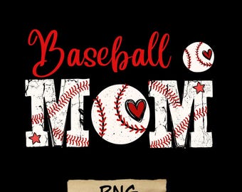 Baseball Mom PNG: Design sportivo in difficoltà (download digitale)