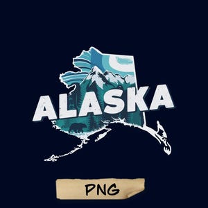 Carte de l'Alaska au format png, fichiers vectoriels des États-Unis d'Amérique, image vectorielle de l'Alaska, état de l'Alaska au format png, conception de voyage rétro État de l'Alaska