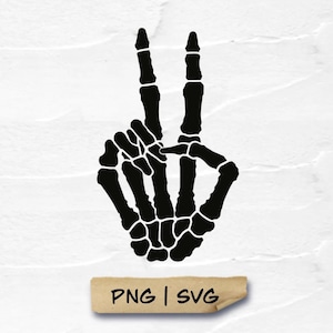 Skeleton Peace Hand SVG: Halloween Graphic (Digital Download)