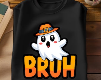 Cute Ghost “BRUH” PNG | Funny Halloween Ghost Clipart | Spooky Cute Digital Download | Kawaii Ghost Sublimation Design