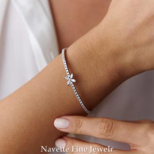 Diamond Bangle Bracelet Marquise Cut | Gold Bracelet with Diamonds | Elegant Diamond Bangle Jewelry for Women