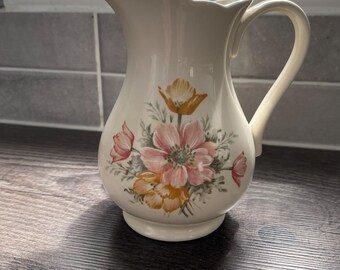 Vintage St Michael Anemone Porcelain Pitcher Jug 2185/5695 M&S 5.5" Floral