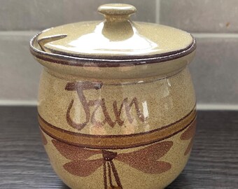 Vintage Wellhouse 1970's Studio Pottery Jam Pot approx 4" tall