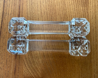 A Pair of Vintage 1950's Clear Crystal Knife Rests Starburst Ends.