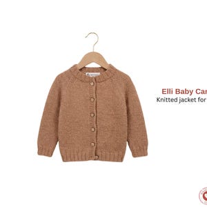 Elli Baby Cardigan Knitting Pattern – Children’s Top Down Raglan Jacket – Classic Button Front Knit