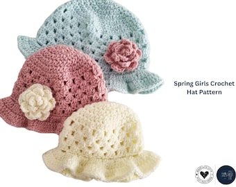 Ruffle Brim Crochet Hat Pattern – Lightweight Spring Girl's Cap (PDF)
